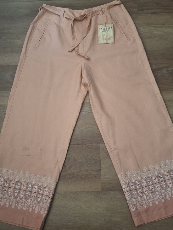Tommy Bahama Pants - NWT Tommy Bahama Tropical Trellis Crop Wide Leg Pants Mimosa Orange Pink Sz 10 F